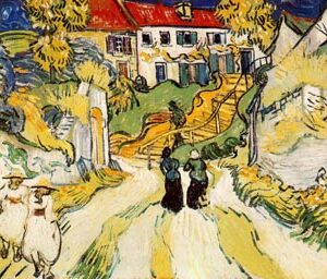 Calle del Pueblo y Escaleras con Figuras -Vincent Van Gogh