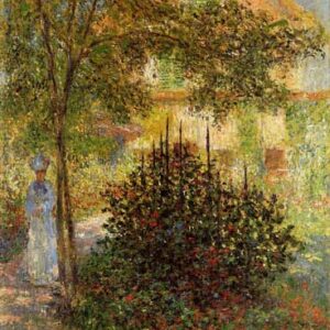Camile Monet en el Jardin de la Casa de Argentuile .   Monet, Claude