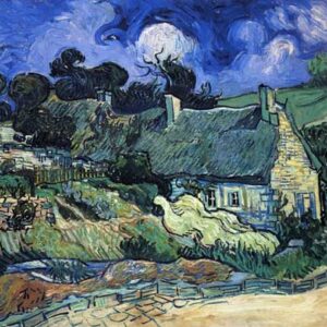 Casas con techo de paja, Cordeville - Vincent Van Gogh
