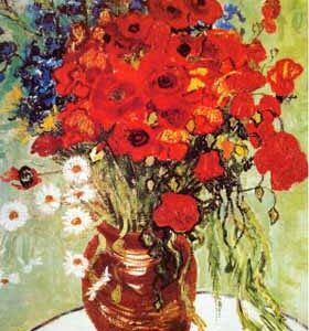 Jarrón con Margaritas y Amapolas - Vincent Van Gogh